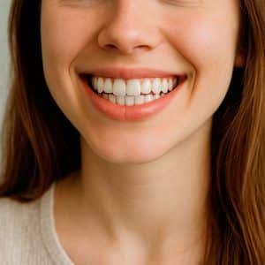 Sonrisa estética con dientes blancos y sanos tras revisión dental en Idexdental
